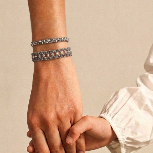 THANK YOU 925 silver beads bracelet in Titanium color