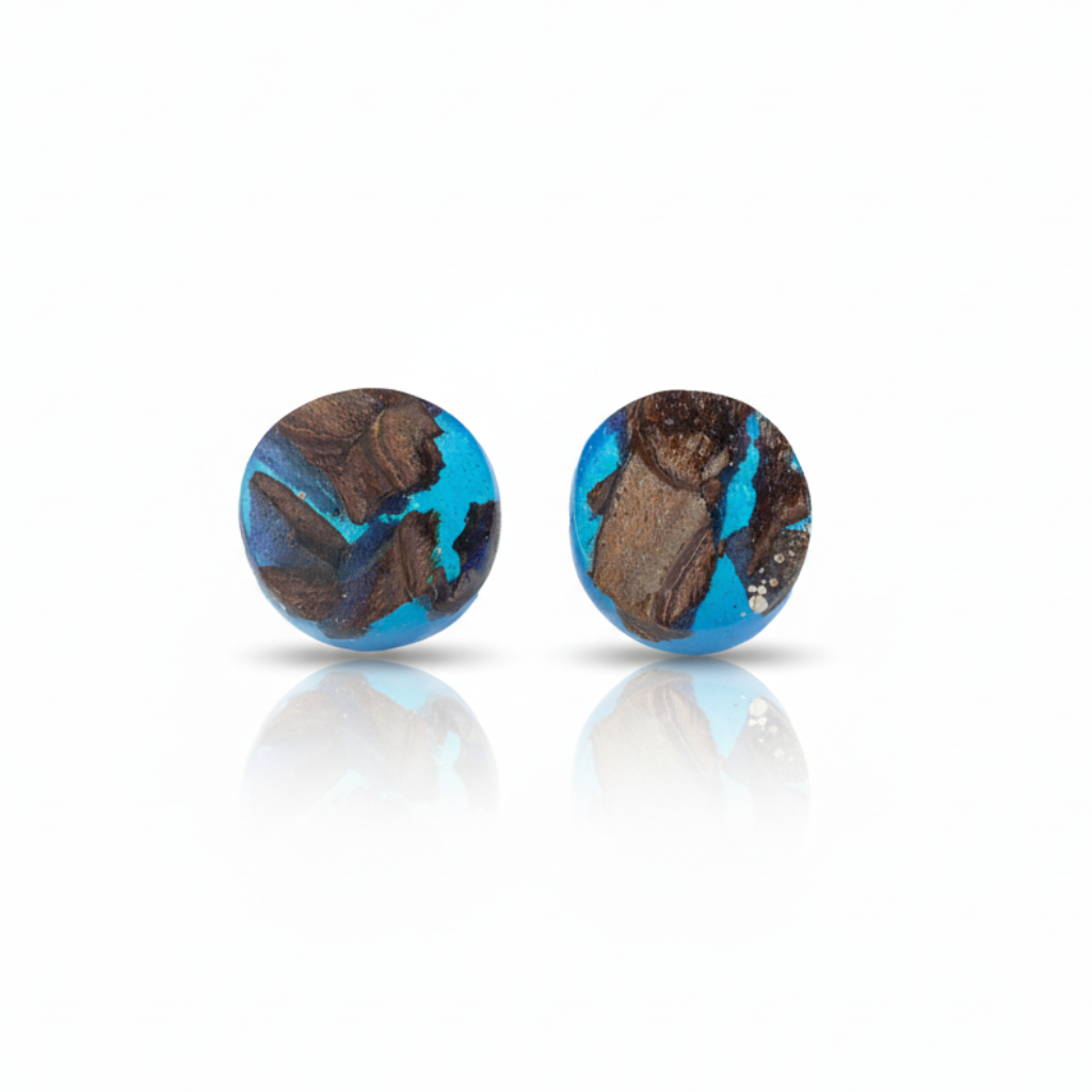 Turquoise blue circle earrings