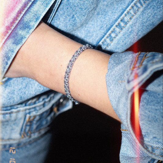 ADORE YOU 925 silver beads bracelet in Titanium color