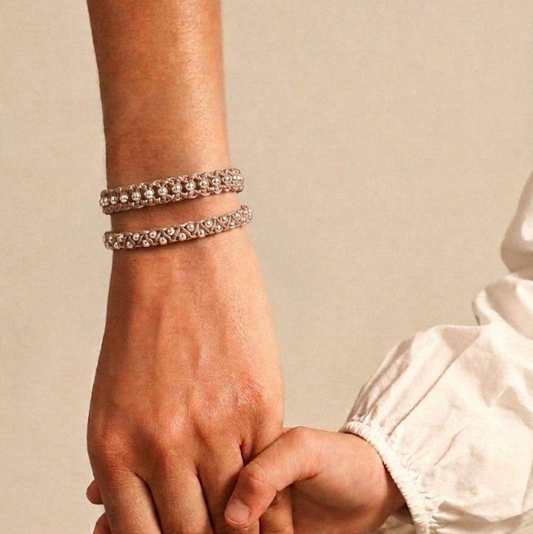 ADORE YOU 925 silver beads bracelet in Rose Bisque color