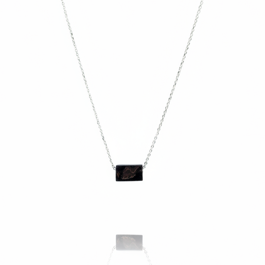 Dark rectangular pendant with seamless white background