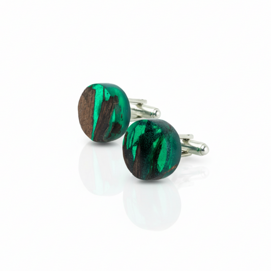 Emerald green cufflinks