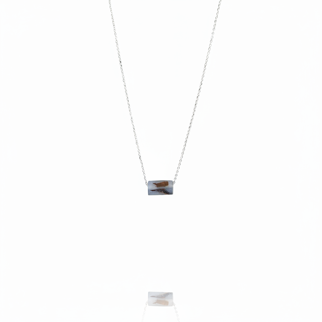 Grey rectangular pendant clean white background