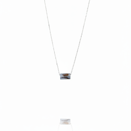 Grey rectangular pendant clean white background