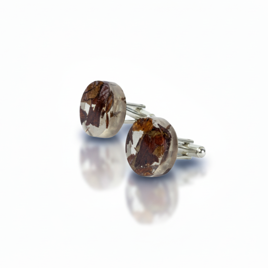 Amber brown cufflinks