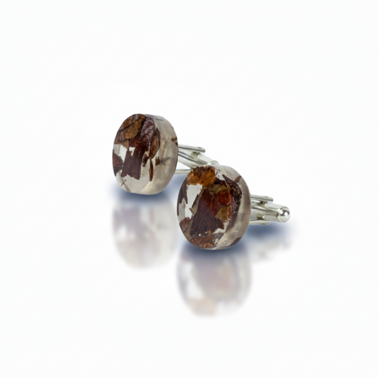 Amber brown cufflinks