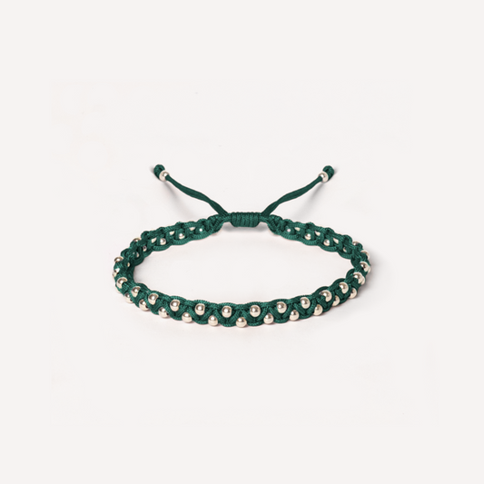 ADORE YOU 925 silver beads bracelet in Antique Green color