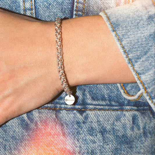 ADORE YOU 925 silver beads bracelet in Rose Bisque color