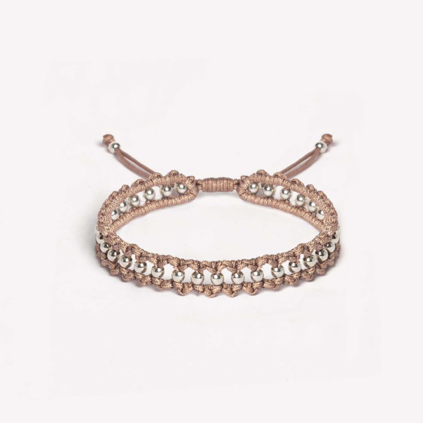 THANK YOU 925 silver beads bracelet in Rose Bisque color