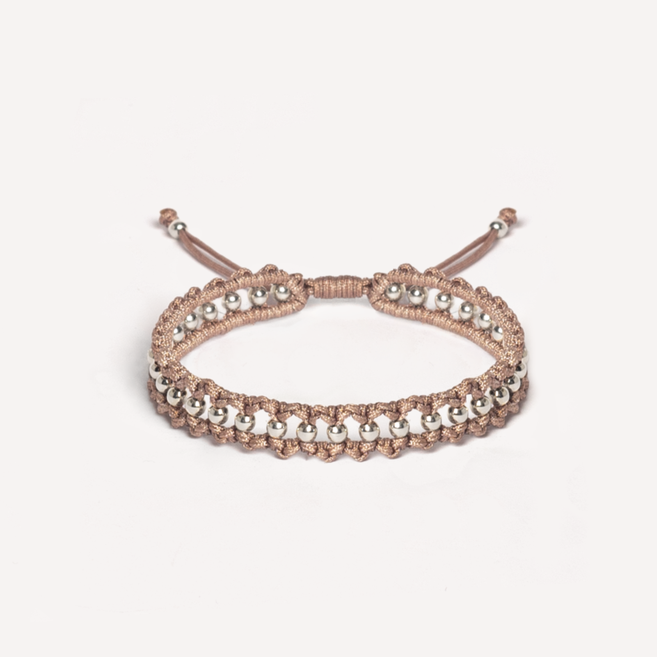 THANK YOU 925 silver beads bracelet in Rose Bisque color