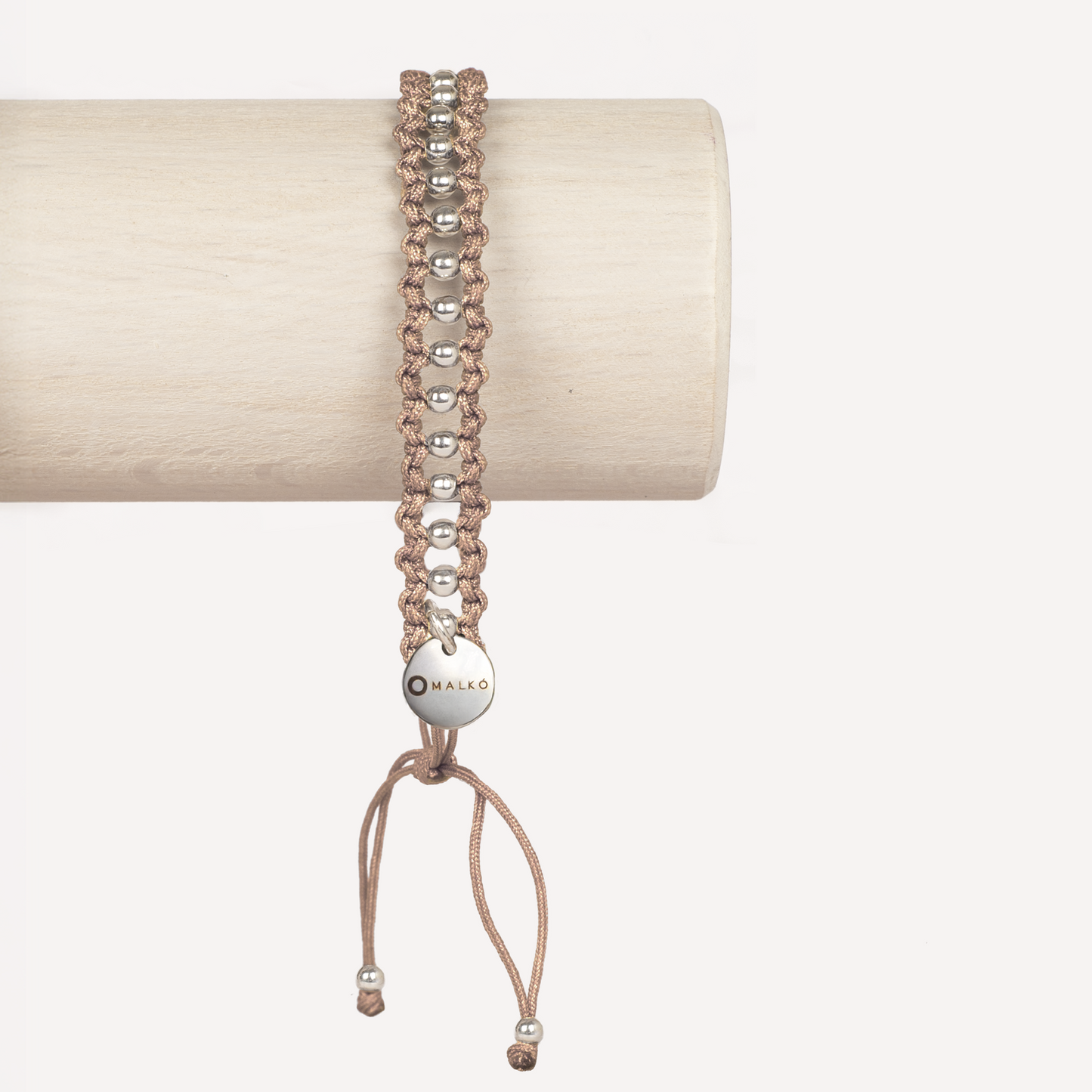 THANK YOU 925 silver beads bracelet in Rose Bisque color