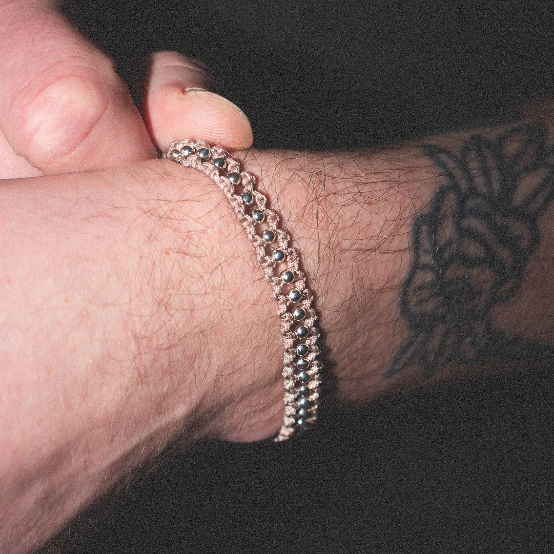 THANK YOU 925 silver beads bracelet in Rose Bisque color