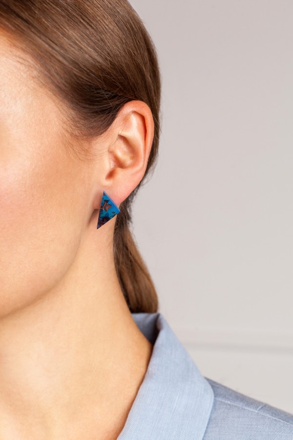 TRIANGLE CLASSIC BLUE earrings